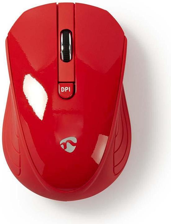Actual product image Nedis Mouse Wireless 800/1200 / 1600 DPI Adjustable DPI Number of buttons: 3 Ambidextrous Red (Wireless)