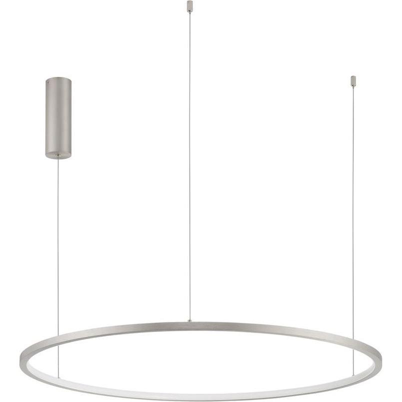 Nova Luce, Pendelleuchte, TARQUIN LED Pendelleuchte Silber 46W Warmweiss 200x80cm dimmbar 9345607