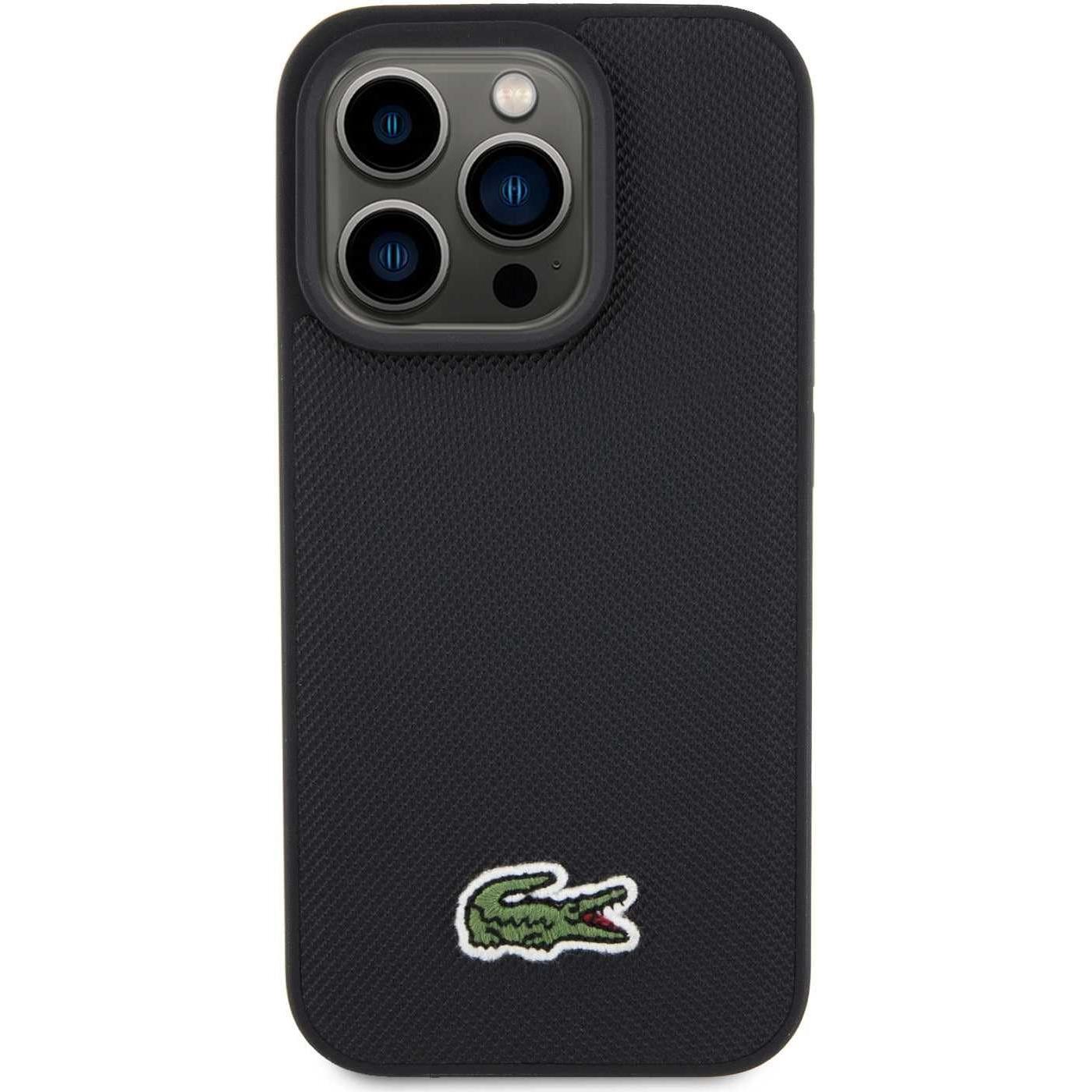 Lacoste LCHMP15LPVCK iPhone 15 Pro 6.1" czarny/black hardcase Iconic Petit Pique MagSafe (Apple iPhone 15 Pro), Smartpho...