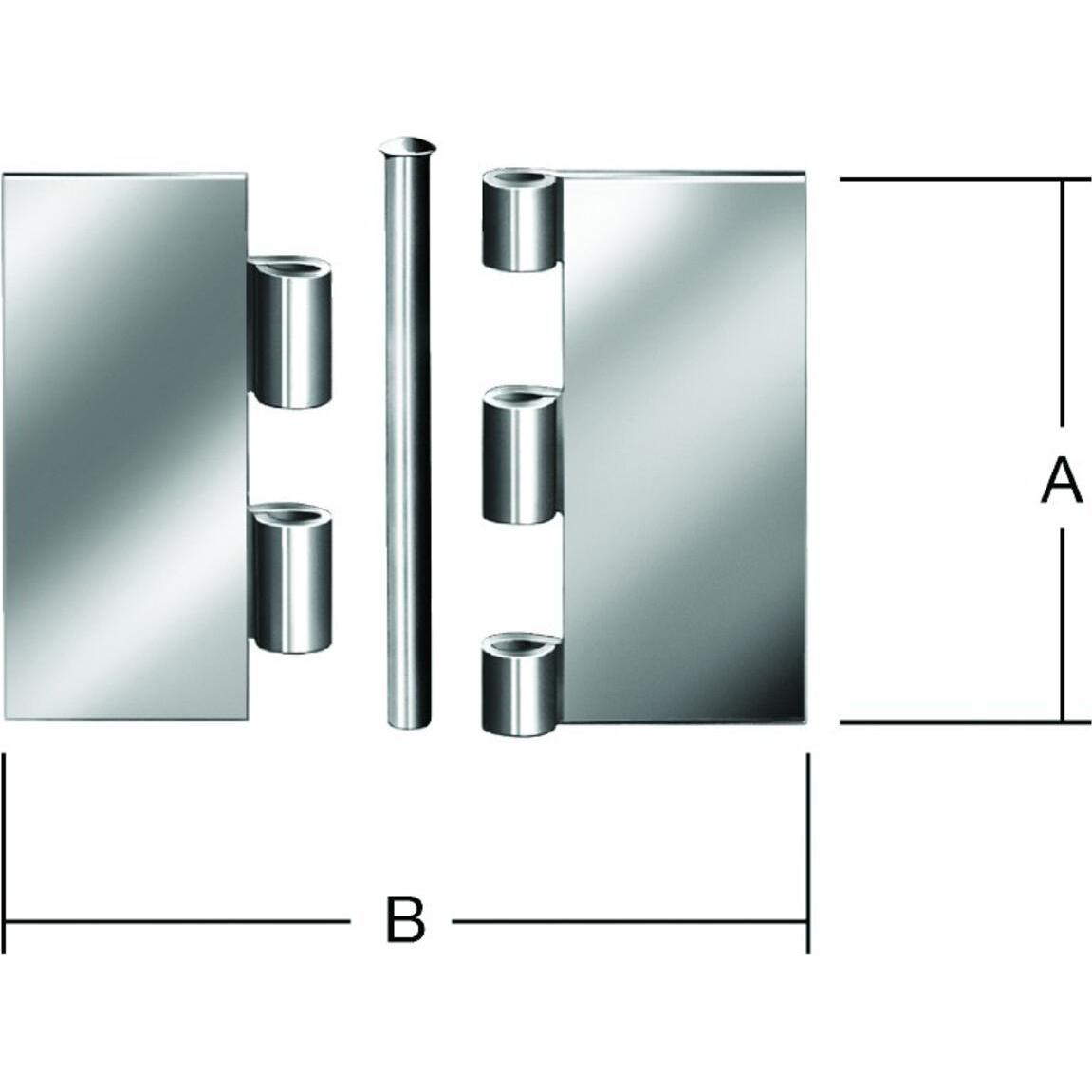 Vormann, Cerniera, Tür-Scharnier,kantig,B63xH63mm,gerollt,edelstahl,rostfrei