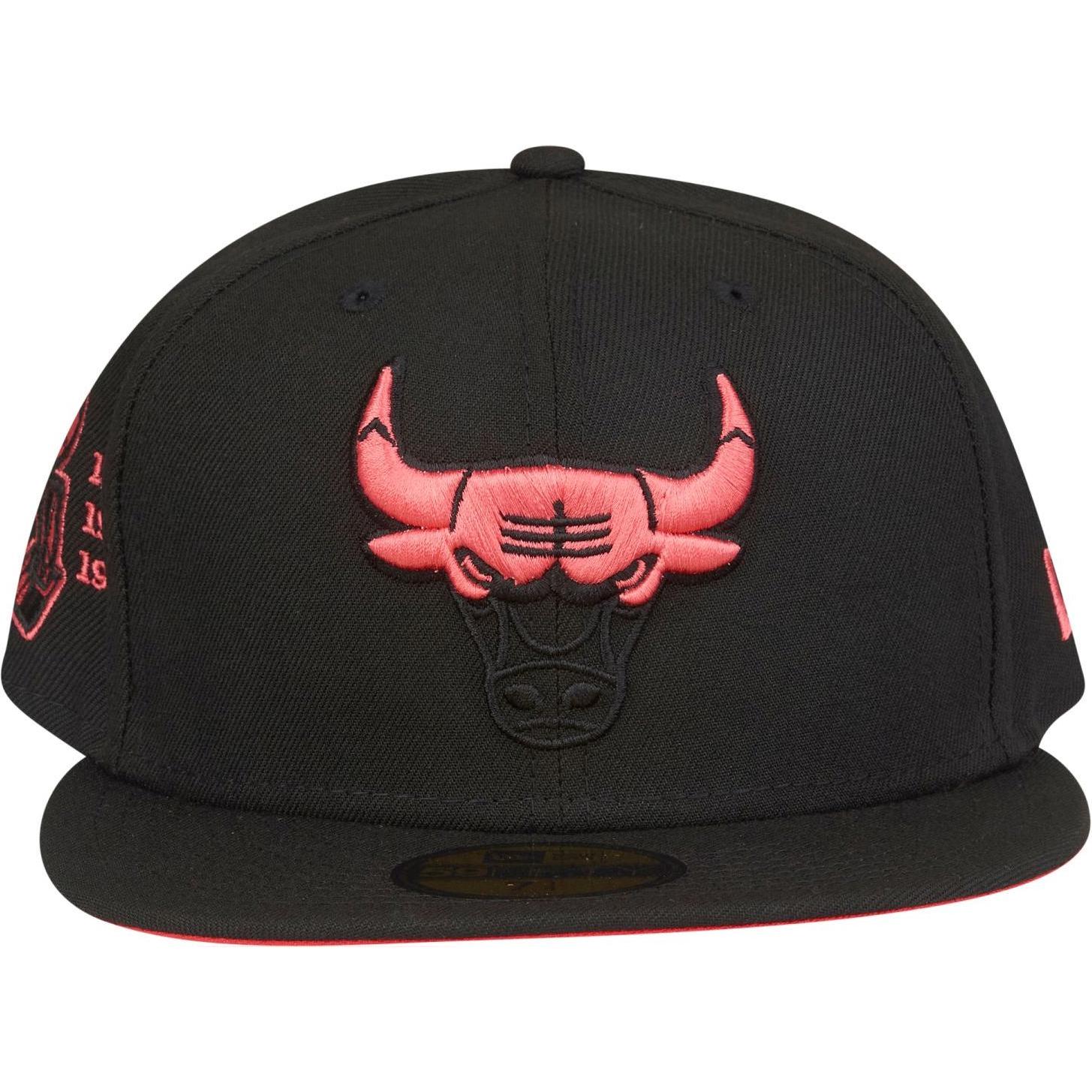 New Era, Herren, Cap, 59Fifty Fitted Cap - LAVA RED Chicago Bulls - 7 3/8, Schwarz, (7 3/8)