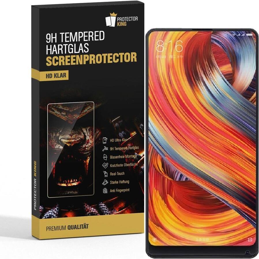 Protectorking 1x echtes Tempered 9H Panzerhartglas 3D KLAR (1 Stück, Xiaomi Mi Mix 2), Smartphone Schutzfolie