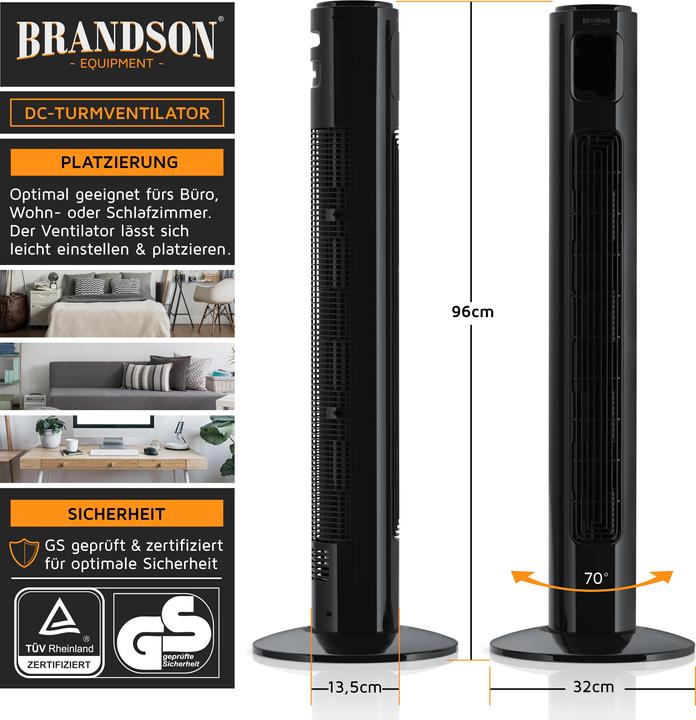 Actual product image Brandson Tower fan (50 dB)