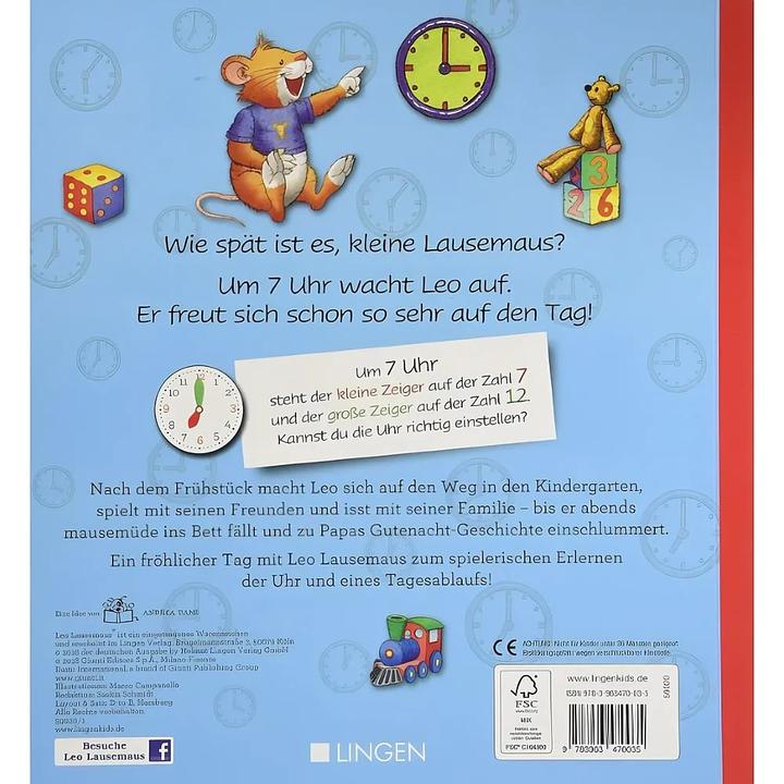 Produktbild Leo Lausemaus lernt die Uhr (Deutsch, LingenVerlag, 2018)