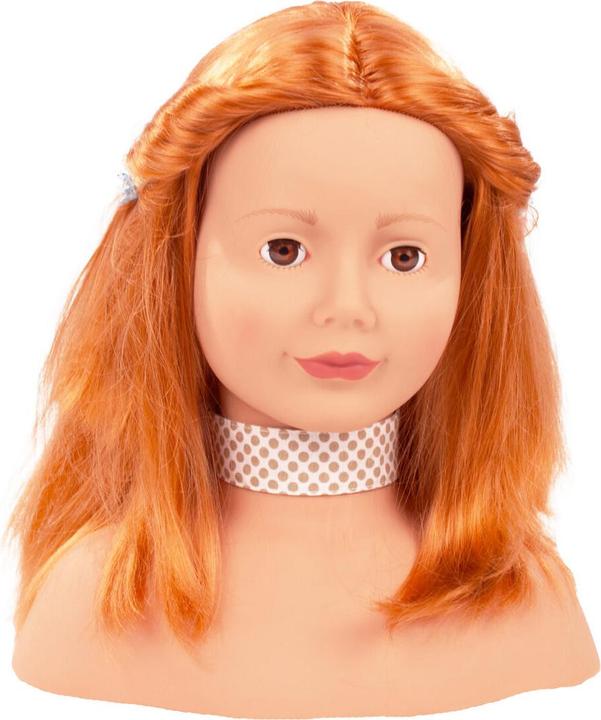 Götz 1192054 Haarwerk mit roten Haaren und braunen Augen 28 cm hoher Frisierkopfund Schminkkopf in 58-tei