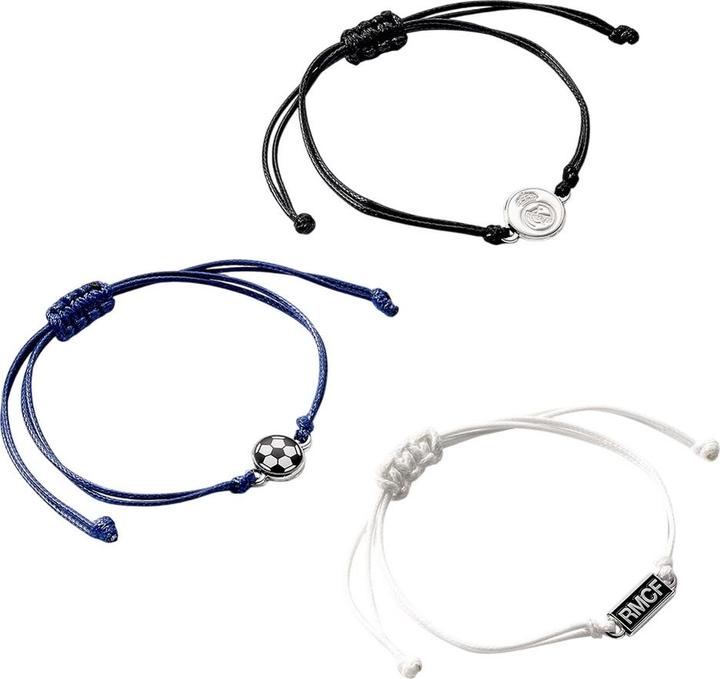 Actual product image Real Madrid CF Friendship Bracelet Set (Pack of 3) (14 cm, 100% synthetic material)