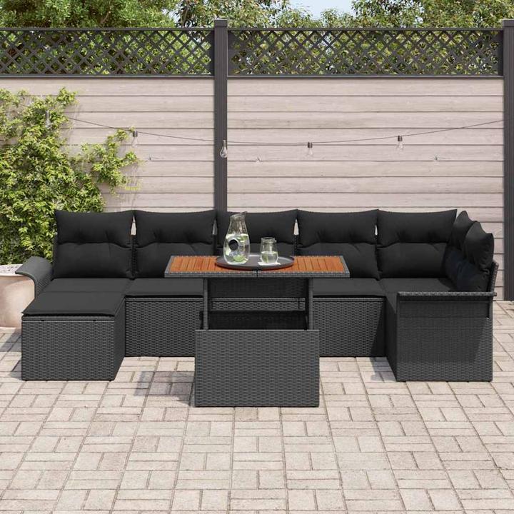 Produktbild vidaXL Schwarzes Outdoor-Ess-Set