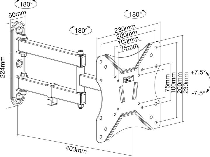 Immagine prodotto InLine Montaggio a parete di base (Muro, 23", 25 kg)