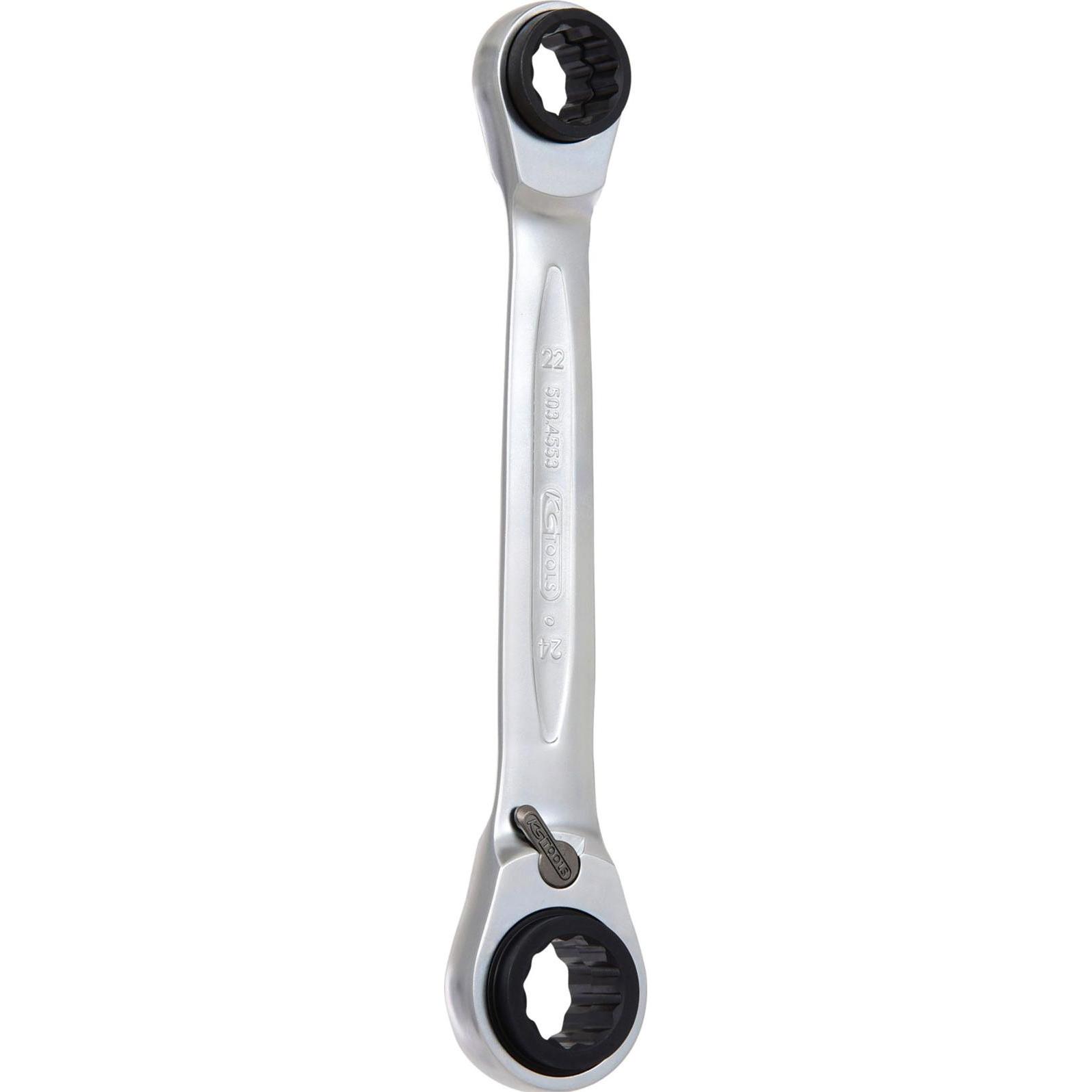 KS Tools, Schraubenschlüssel, 4 in 1 GEARplus Doppel-Ratschenringschlüssel (24 mm)