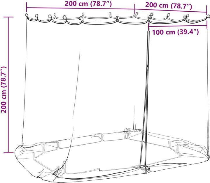 Produktbild vidaXL Moskito Netz (200 cm, 200 cm)