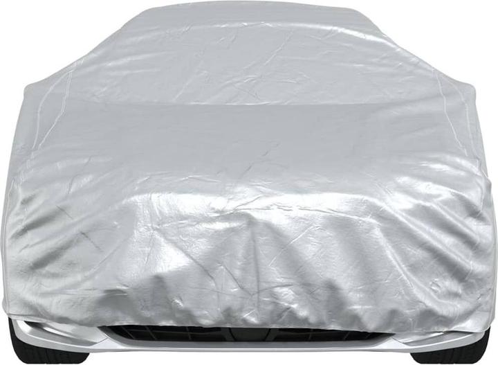 Actual product image vidaXL Car Cover for Saloon Buckle Strap Full Silver XL PEVA