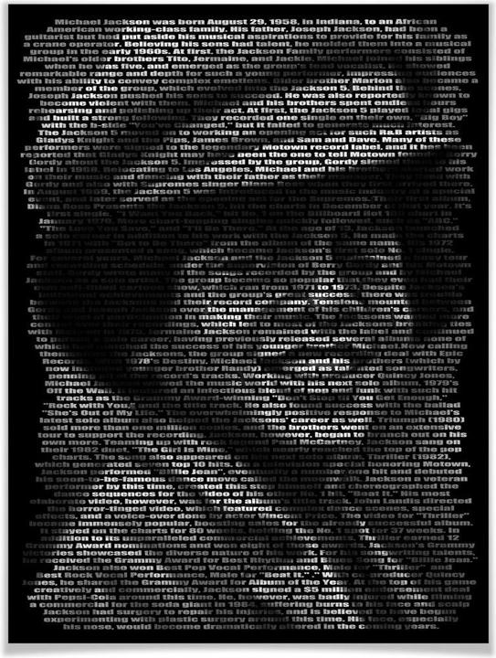 Image du produit Trenddeko Heine - Biographie de Michael Jackson (120 x 150 cm)