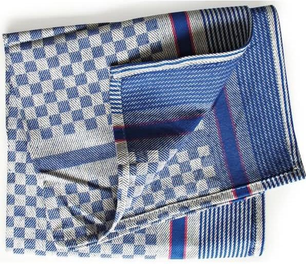 Actual product image Hygostar Pit towel, blue and white chequered, 240 g/sqm (90 x 50 cm)