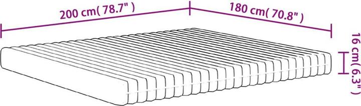 Actual product image vidaXL Schaumstoffmatratze (Foam core, 180 x 200 cm)