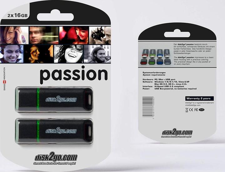Produktbild Disk2go passion 2.0 2-Pack (16 GB, USB-A)