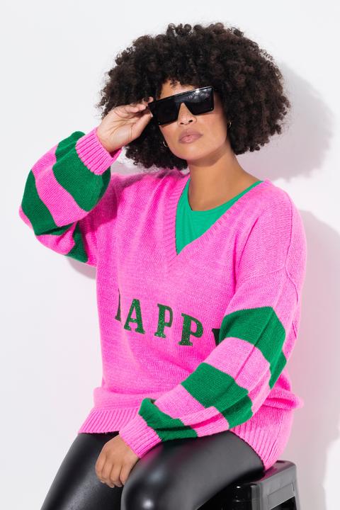Produktbild Angel of Style Pullover, oversized, HAPPY, Ringel-Ärmel (50, 52)