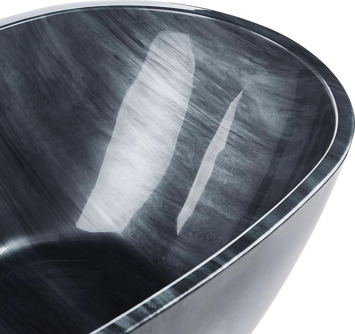 Produktbild Beliani Badewanne freistehend schwarz Marmor Optik 170 x 80 cm RIOJA (178 l, 170 cm, 80 cm)