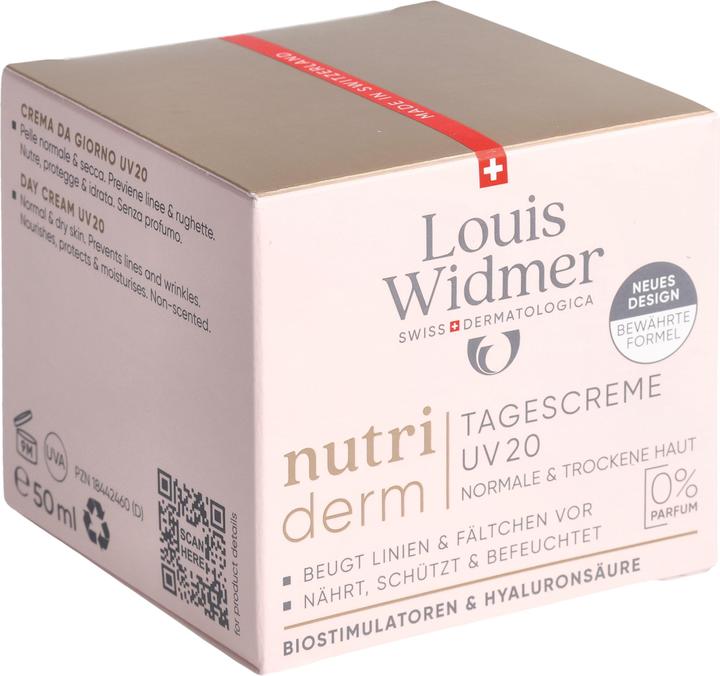 Actual product image Widmer Louis Nutriderm Tagescreme UV20 ohne Parfum 50 ml (50 ml, Day cream, SPF 20)