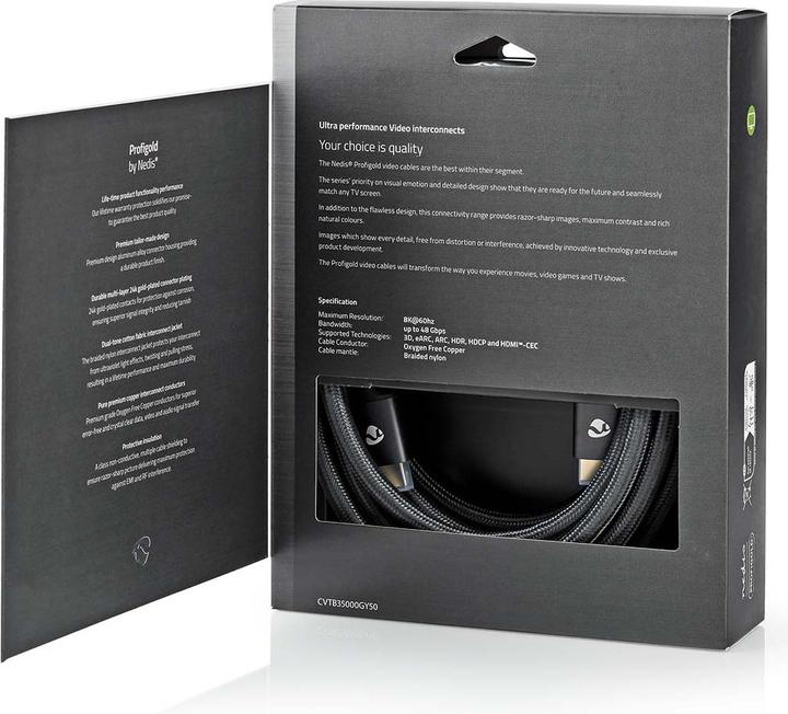 Produktbild Nedis Ultra High Speed ​​HDMI ™ -Kabel | HDMI™ Stecker | HDMI™ Stecker | 8K@60Hz | 48 Gbps | 5.00 m (5 m, HDMI, 2.1)