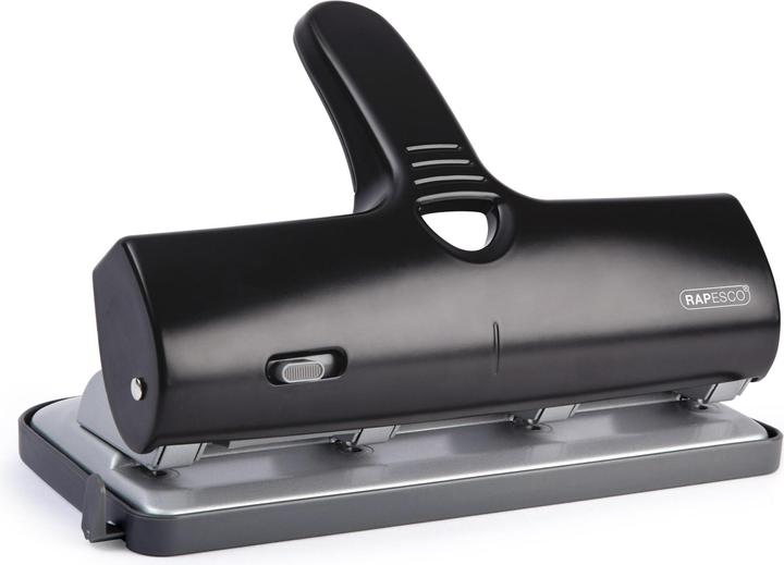 Rapesco 1293 ALU 40 Hochleistung 4-fach Locher (bis zu 40 Blatt) Schwarz