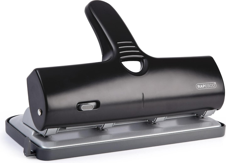 Rapesco 1293 ALU 40 Hochleistung 4-fach Locher (bis zu 40 Blatt) Schwarz