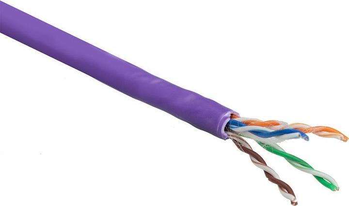 Produktbild ACT Cat 6 U/UTP solid installation cable without pair splitter, LSZH, CPR euroclass DCA, 24AWG, violet 3 (U/UTP, CAT6, 305 m)