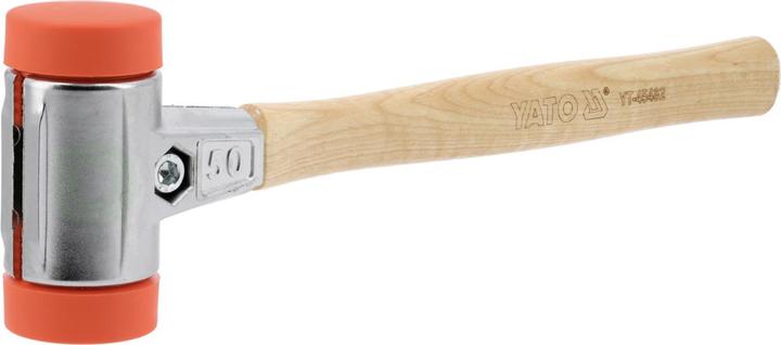 Actual product image Yato Pflasterhammer Schonhammer, 40 mm,Gummihammer, Einsätze Ultra-Polyethylen (522 g)