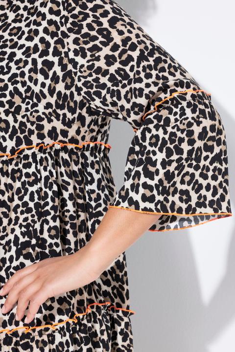 Produktbild Angel of Style Kleid, A-Linie, Leomuster, farbige Ziernähte (52)