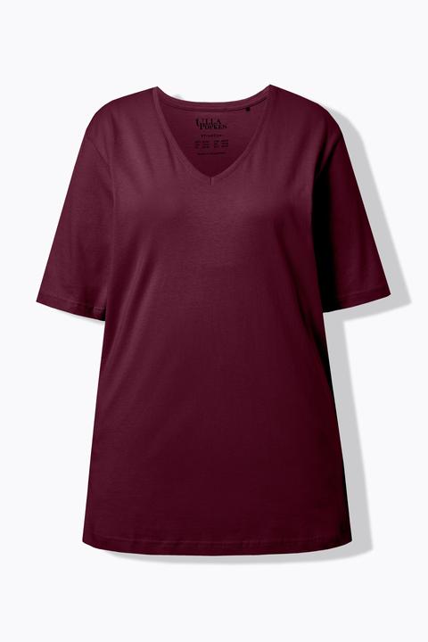 Actual product image Ulla Popken Basic V-Neck Relaxed Fit Short Sleeve Tee (60)