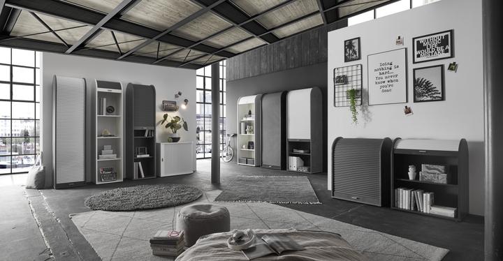 Actual product image Mäusbacher Tambour door cabinet (50 x 44 x 192 cm)