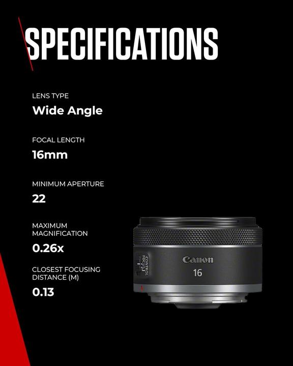 Productafbeelding Canon RF 16mm f/2.8 STM (Canon RF, Volledig formaat)