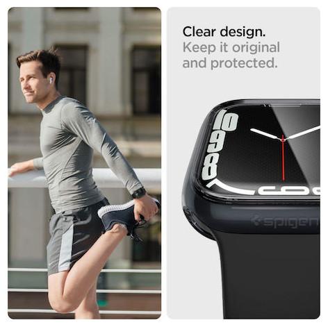 Actual product image Spigen Ultra Hybrid case for Apple Watch 7 / 8 / 9 (45 mm) - transparent gray