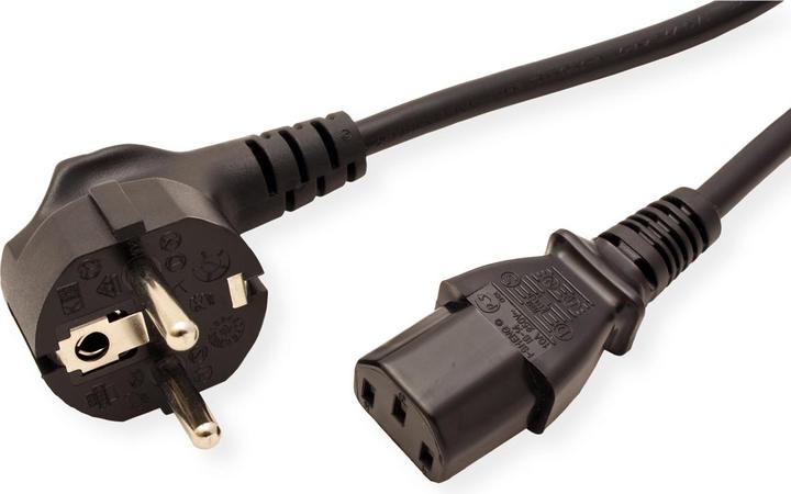 Produktbild Roline Netzkabel CEE7/7 gewinkelt+ IEC-C13gerade 3x1.5mm2 3m (3 m)