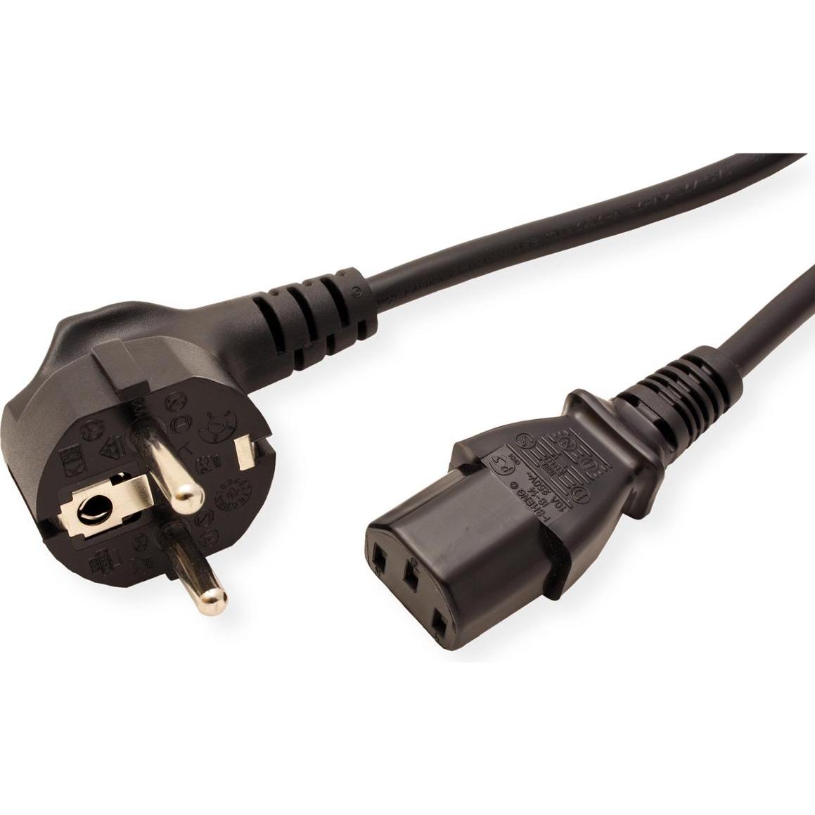 Roline Netzkabel, gerade IEC-Buchse (0.60 m), Cavo di alimentazione, Nero