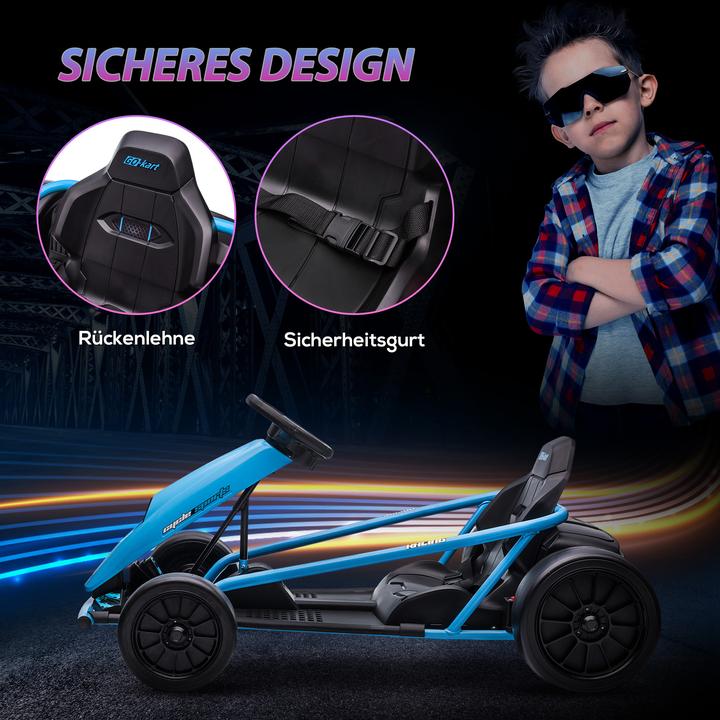 Image du produit Homcom Kinder Elektro Gokart Kunststoff, Metall Blau