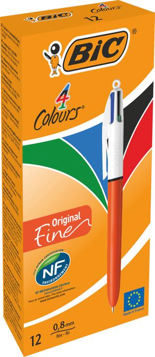 Produktbild Bic Druckkugelschreiber 4 Colours, Strichst„rke: 0,30 mm (rot/weiss, 1 x)