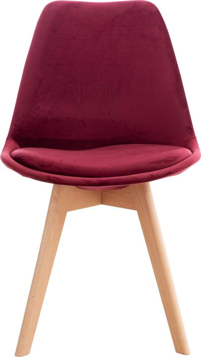 Image du produit CLP Lot de 4 chaises Linares velours bordeaux