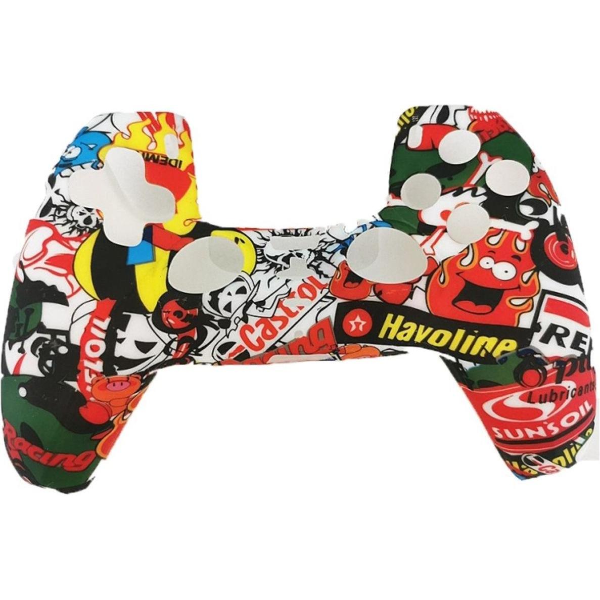 König Design 2 x Schutzhülle für Playstation 5 DualSense Controller Skin Silikon Schutz Motiv (Playstation Classic), Gam...
