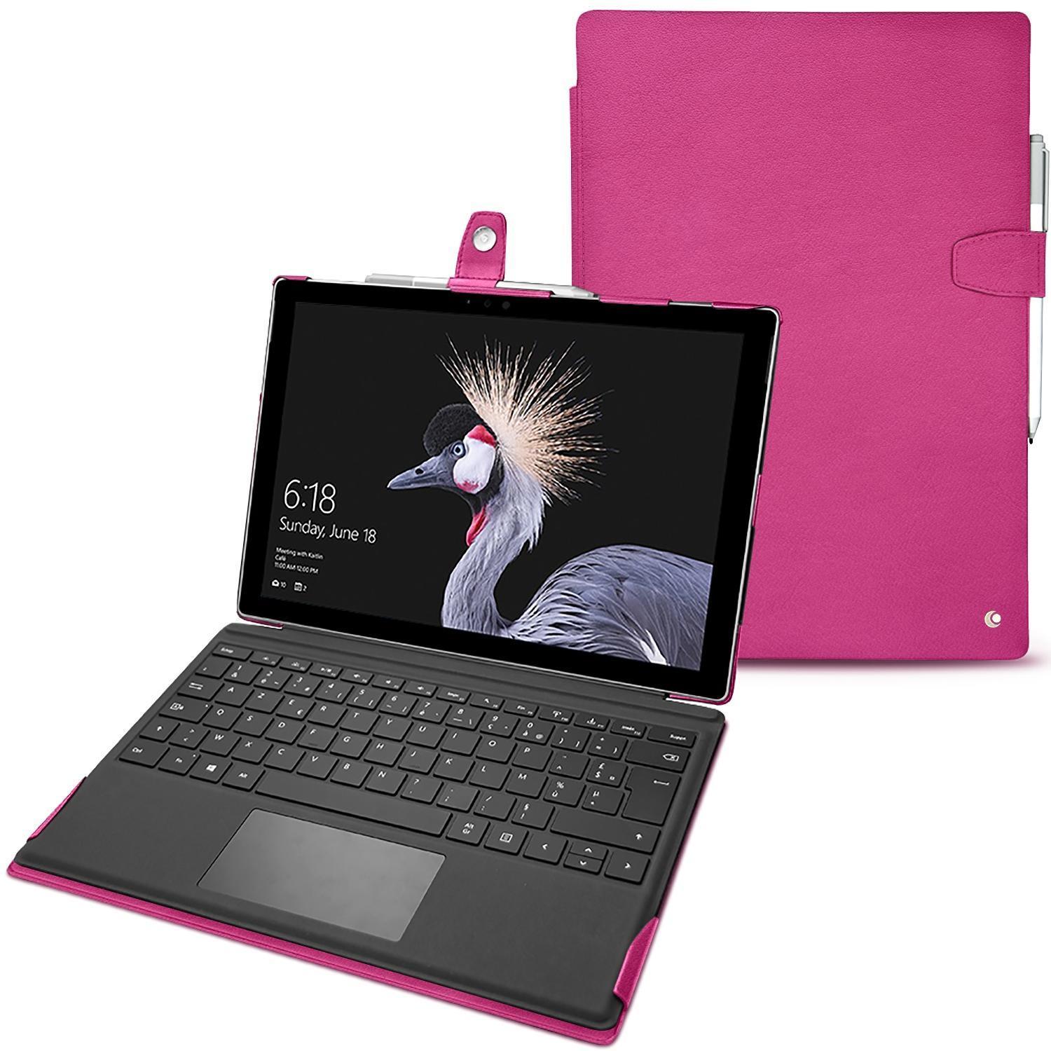 Noreve Lederschutzhülle (Surface Pro (2017)), Tablet Hülle, Rosa