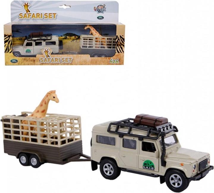 Kids Globe Traffic Die cast Land Rover with giraffe pendant