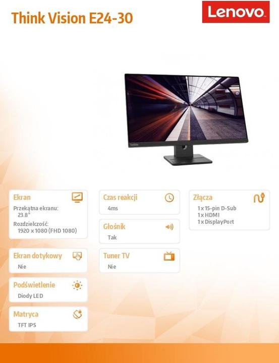 Actual product image Lenovo ThinkVision E24-30 (1920 x 1080 pixels, 23.80")