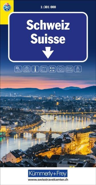 Switzerland TCS Road Map 1:301 000
