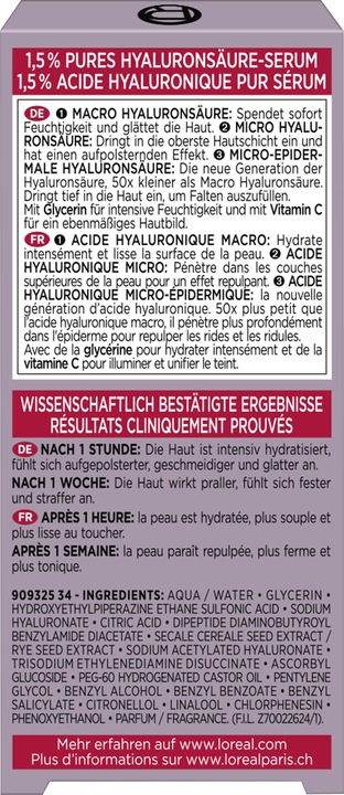 Nährwerte und Zutaten L'Oréal Paris Revitalift (15 ml)