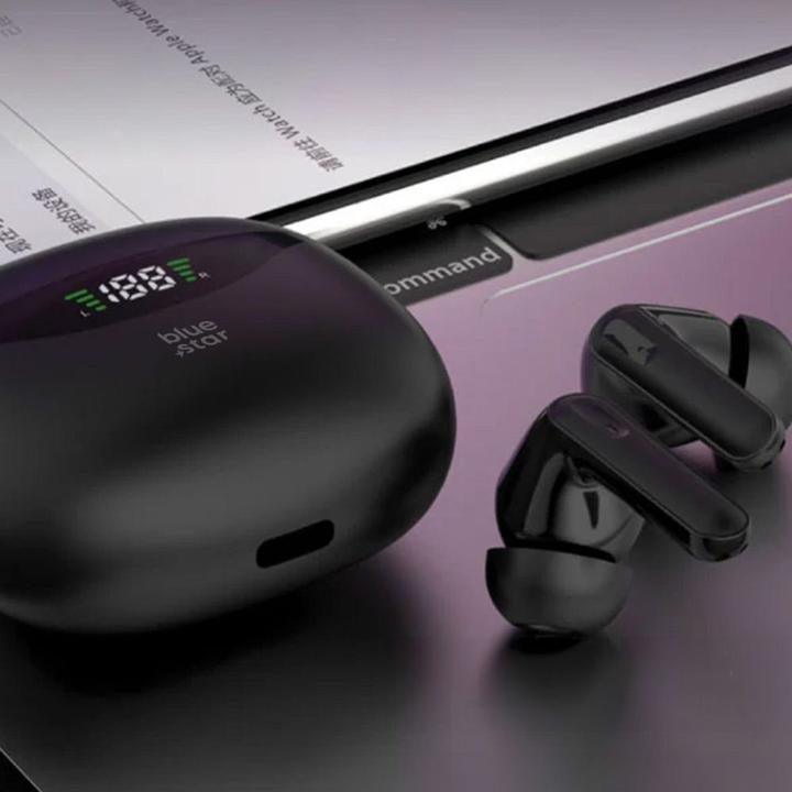 Actual product image Wired headphones Blue Star BLUE STAR wireless earphones bluetooth TWS T60 black (4 h, Wireless)