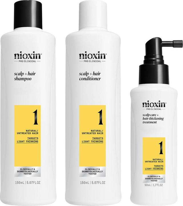Produktbild Nioxin Starter Set 1, 2x/1x50ml (350 ml, Flüssiges Shampoo)