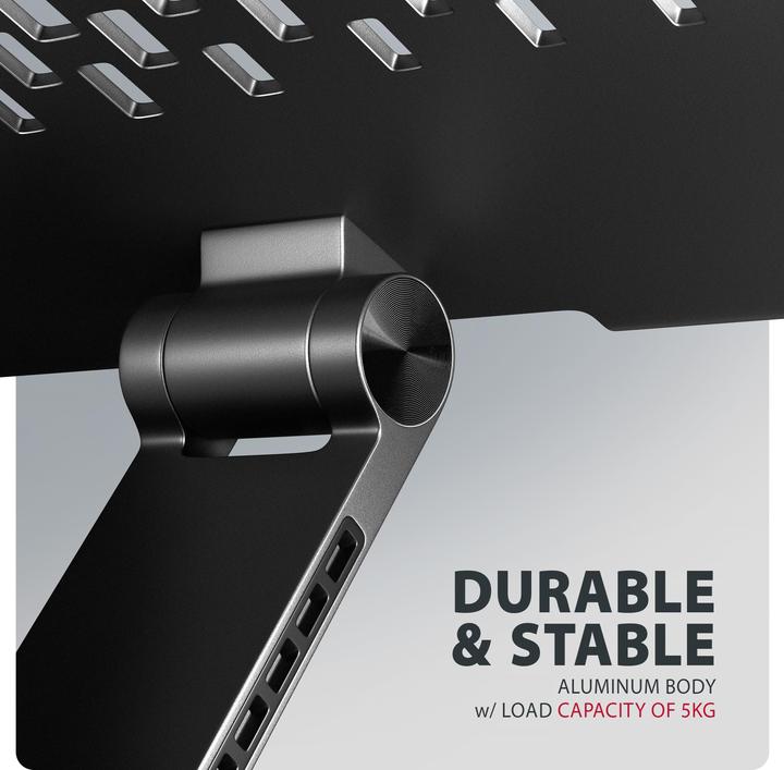 Actual product image Axagon STND-LRB Ständer mit 360°-Drehung für Laptops und Tablets Schwarz