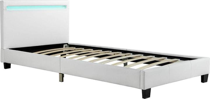 Actual product image Juskys LED upholstered bed Verona with slatted frame (90 x 200 cm)
