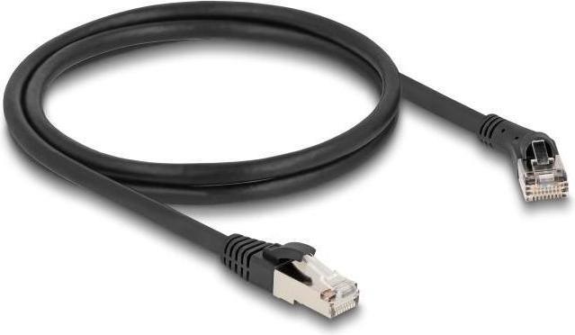 Produktbild Delock RJ45 Netzwerkkabel Cat.8.1 S/FTP Stecker 45ï¿½ nach rechts gewinkelt zu Stecker gerade bis 40 (CAT8.1, 1 m)