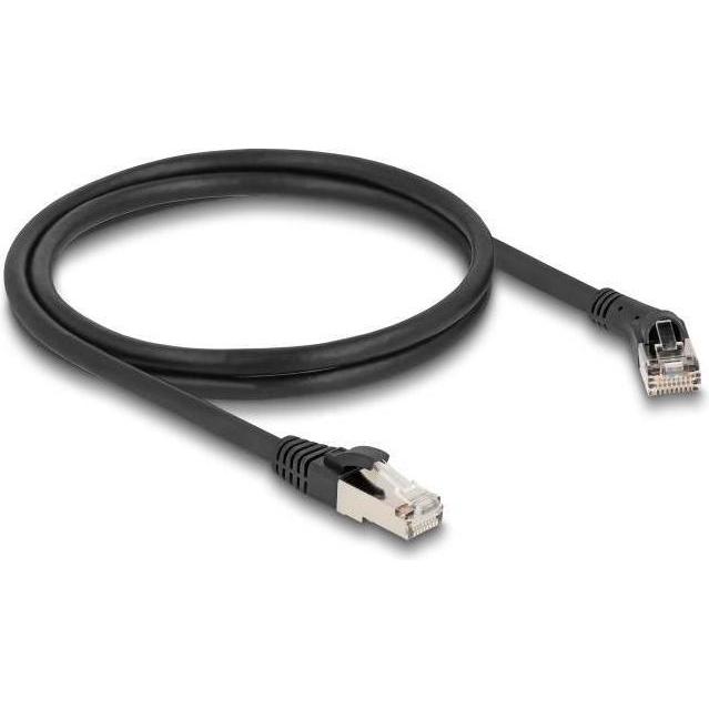 Thumbnail - Delock RJ45 Netzwerkkabel Cat.8.1 S/FTP Stecker 45� nach rechts gewinkelt zu Stecker gerade bis 40 (S/FTP, CAT8.1, 1 m...
