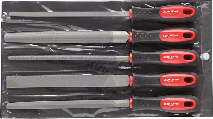 Gedore Red red R93000005 File set 3-edge + 4-edge + flat + round + half 5-piece (Stroke 0, 310 mm)